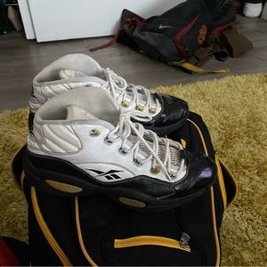 Reebok Allen Iverson, black and white, questions mid